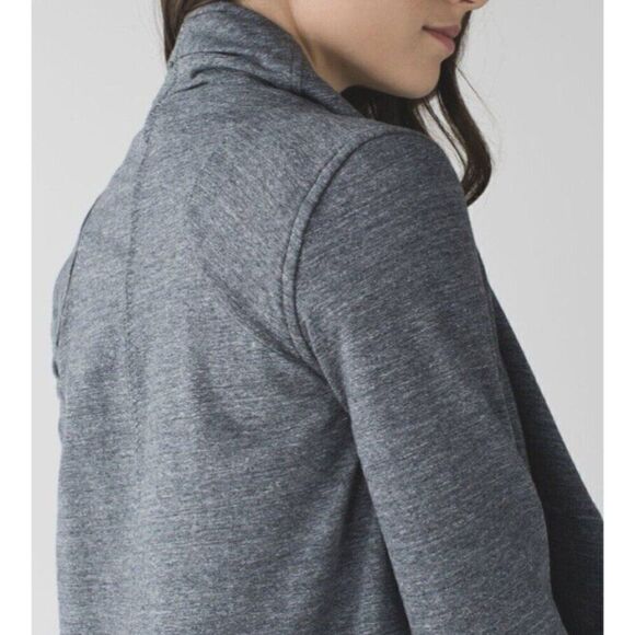 Lululemon Size 6 That's A Wrap Jacket Heathered Slub Coal Stretch French Terry - Picture 6 of 16